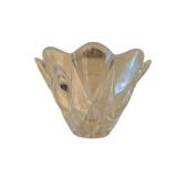 Crystal Glass Flower Bowl - 7 1/2 x 11 1/2 Inches