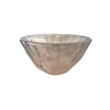 Faceted Crystal Bowl - Diamond-Cut Glass, 6 1/2 x 10 1/2 Inches