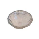 Faceted Crystal Bowl - Diamond-Cut Glass, 6 1/2 x 10 1/2 Inches
