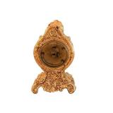 Antique 6-Inch Gilt Rococo Mantel Clock with Mechanical Wind-Up Movement