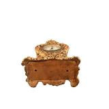 Antique 6-Inch Gilt Rococo Mantel Clock with Mechanical Wind-Up Movement