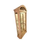 82 1/2-Inch Glass-Front Curio Cabinet with Arch Top and Four Glass Shelves