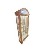 82 1/2-Inch Glass-Front Curio Cabinet with Arch Top and Four Glass Shelves