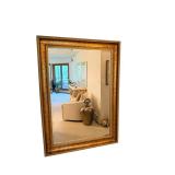 Ornate Gold Gilded Wall Mirror - Beveled Inner Frame - 35 1/2 x 49 Inches