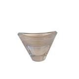Crystal Bowl with Ringed Banding and Faceted Sides - Hand-Crafted Glassware