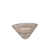 Crystal Bowl with Ringed Banding and Faceted Sides - Hand-Crafted Glassware