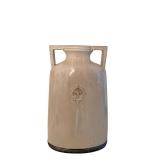 Ceramic Vase with Crest Emblem - 20 1/2 x 13 Inches