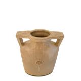 Ceramic Vase with Crest Emblem - 20 1/2 x 13 Inches