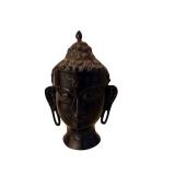 Buddha Head Bust Sculpture - Metal Decorative Statue for Home or Office