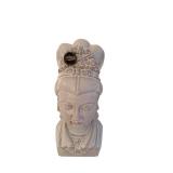 Porcelain Bust Figurine with Floral Crown and Intricate Hair Scrolls