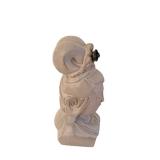 Porcelain Bust Figurine with Floral Crown and Intricate Hair Scrolls