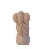 Porcelain Bust Figurine with Floral Crown and Intricate Hair Scrolls