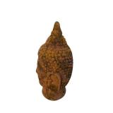 Terracotta Buddha Head Sculpture - Weathered Patina, Rustic Buddhist Bust for Display