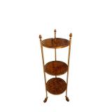 Vintage Three-Tier Round Veneer Table Stand - 39 x 12 Inches