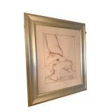 Framed Nude Figure Study - Signed Upper Right, 32 x 37 1/2 Inches