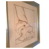 Framed Nude Figure Study - Signed Upper Right, 32 x 37 1/2 Inches
