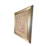 Framed Nude Figure Study - Signed Upper Right, 32 x 37 1/2 Inches