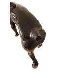Metal Dog Sculpture with Ornate Engraved Collar - Tail Broken Off
