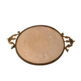 Metal and Glass Serving Bowl
