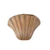 Shell-Shaped Ceramic Vase with Chip - Damaged Rim