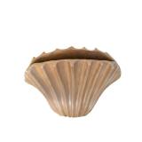 Shell-Shaped Ceramic Vase with Chip - Damaged Rim