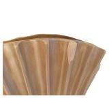 Shell-Shaped Ceramic Vase with Chip - Damaged Rim