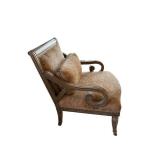 Victorian-Style Carved Wood Upholstered Armchair