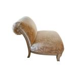 Damask Upholstered Accent Chair with Carved Wood Legs