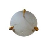 Round Glass Top Table 19 x 26 With Ornate Metal Gold-Tone Legs / Brass