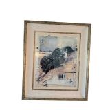 Framed Abstract Artwork - 33 1/2 by 39 1/2 Inches