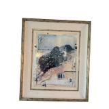 Framed Abstract Artwork - 33 1/2 by 39 1/2 Inches