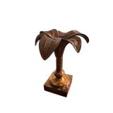 Leaf Motif Metal Candlestick Holders (Pair) - 12-Inch Tall