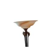69-Inch Tall Metal Floor Lamp with Glass Shade - Torchiere Style