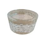 Crystal Glass Candle Holder - 4 in Tall x 2 in Diameter - Dot Pattern Engraved Interior
