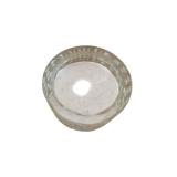Crystal Glass Candle Holder - 4 in Tall x 2 in Diameter - Dot Pattern Engraved Interior