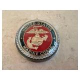 United States Marine Corps Emblem Round Medallion Paperweight - Decorative Display Plaque