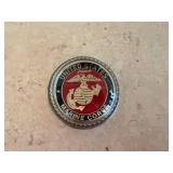 United States Marine Corps Emblem Round Medallion Paperweight - Decorative Display Plaque