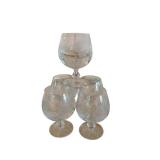 Etched Floral Glass Goblets (Set of 5)