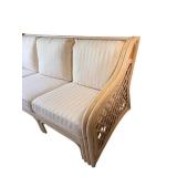 75-Inch Rattan Sofa with Cushions - Cushions with Stains