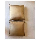Pair of 18x18 Satin Throw Pillows with Stains