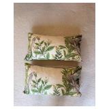 Pair of Floral Throw Pillows 24 x 12 Inches - Stained