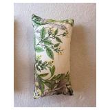 Pair of Floral Throw Pillows 24 x 12 Inches - Stained