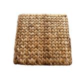 Handwoven Natural-Fiber Footstool 16 x 16 x 12 Inches
