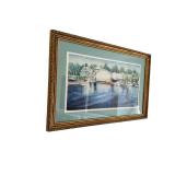 Austin Miller Harbor Scene - Framed Print 23 3/4 x 16