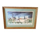 Austin Miller Harbor Scene - Framed Print 23 3/4 x 16