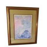 Framed Crane Artwork Pair - 33 x 41 Inches (Lot of 2)
