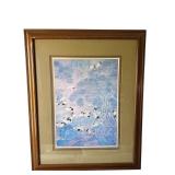 Framed Crane Artwork Pair - 33 x 41 Inches (Lot of 2)