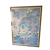 Framed Crane Artwork Pair - 33 x 41 Inches (Lot of 2)