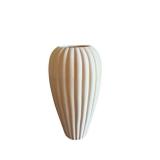 Ceramic Vase - 15-Inch Tall with Ribbed Fluted Texture