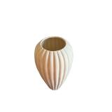 Ceramic Vase - 15-Inch Tall with Ribbed Fluted Texture